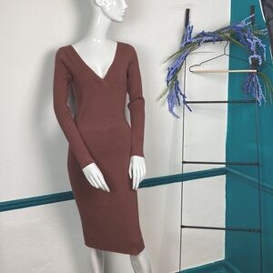 Wilfred rust rubbed knit sweater dress.
